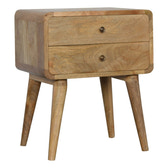 Curved Oak-ish Bedside Table