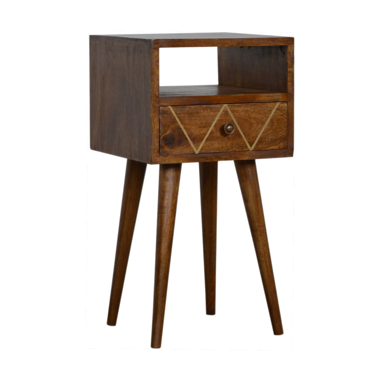 Mini Geo Brass Bedside Table