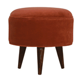 Brick Velvet Nordic Style Footstool | Cotton Velvet