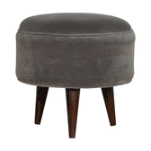 Grey Velvet Nordic Style Footstool | Cotton Velvet