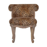 Leopard Print Studded Chair | Cotton Velvet