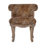 Leopard Print Studded Chair | Cotton Velvet