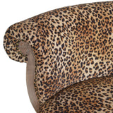 Leopard Print Studded Chair | Cotton Velvet