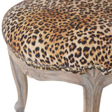 Leopard Print Studded Chair | Cotton Velvet