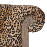 Leopard Print Studded Chair | Cotton Velvet