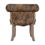 Leopard Print Studded Chair | Cotton Velvet