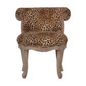 Leopard Print Studded Chair | Cotton Velvet