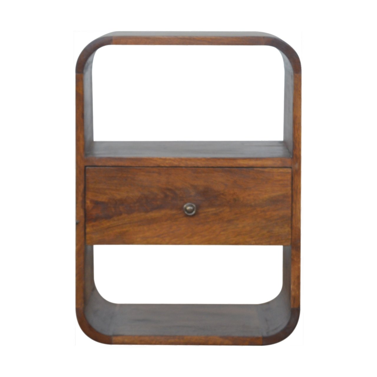 Chestnut Curved Edge Bedside Table