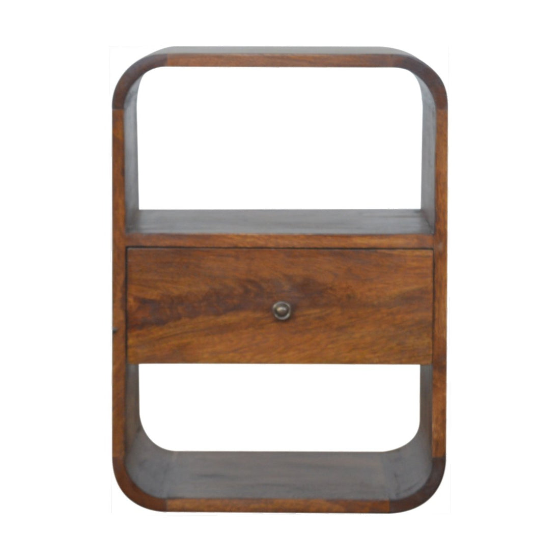 Chestnut Curved Edge Bedside Table