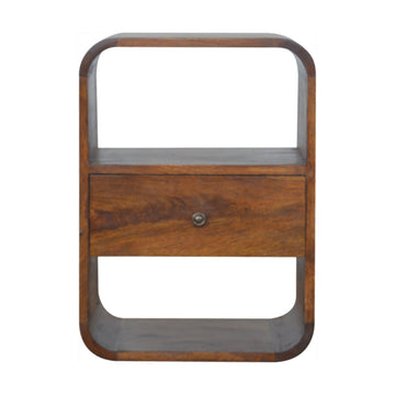 Chestnut Curved Edge Bedside Table