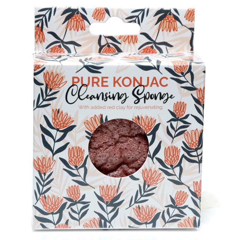 Pure Konjac Cleansing Sponge with Rejuvenating Red Clay - Pick of the Bunch Protea - £7.99 - 