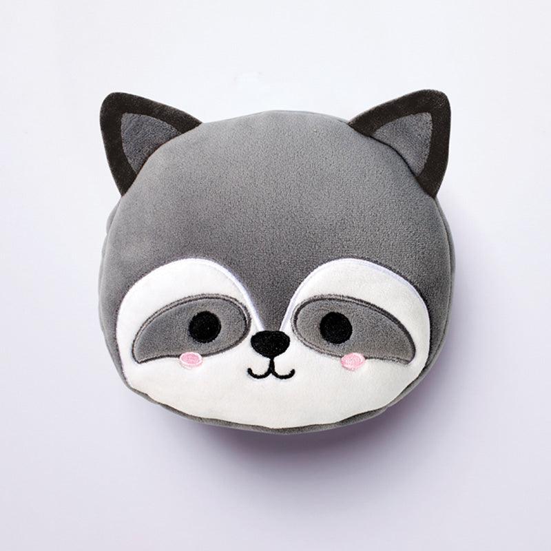 Raccoon Relaxeazzz Plush Round Travel Pillow & Eye Mask Set-Travel Pillow Eye Mask Set