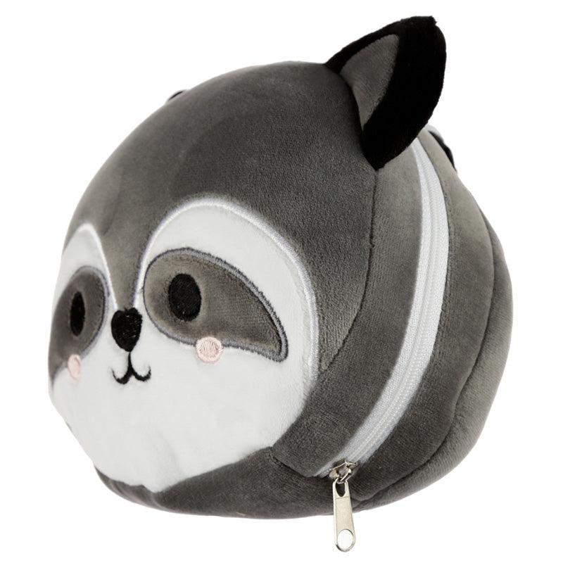 Raccoon Relaxeazzz Plush Round Travel Pillow & Eye Mask Set-Travel Pillow Eye Mask Set