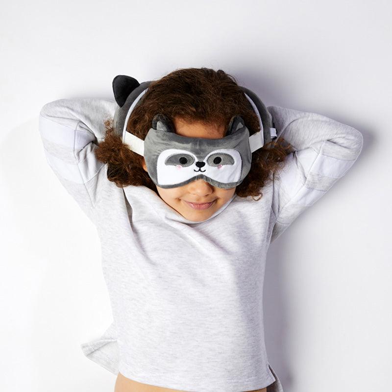 Raccoon Relaxeazzz Plush Round Travel Pillow & Eye Mask Set - £13.99 - Travel Pillow Eye Mask Set 
