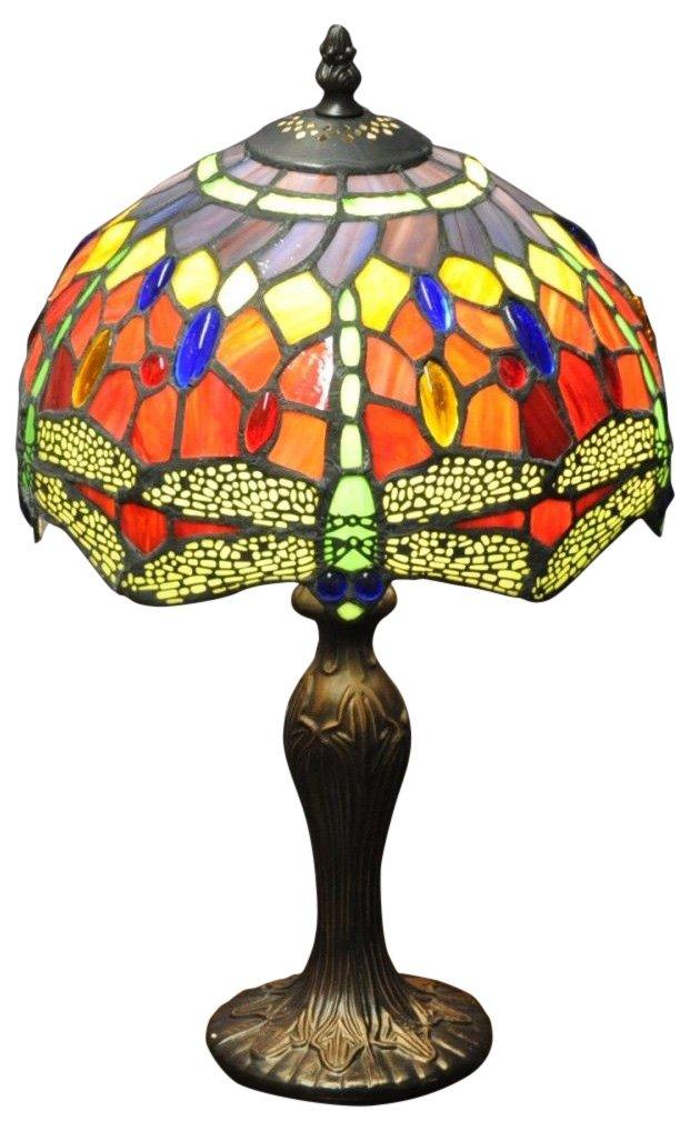 Red Dragonfly Tiffany Lamp 10" - £146.99 - Table Lamps 