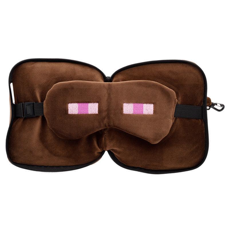 Relaxeazzz Minecraft Enderman Shaped Plush Travel Pillow & Eye Mask-Travel Pillow Eye Mask Set