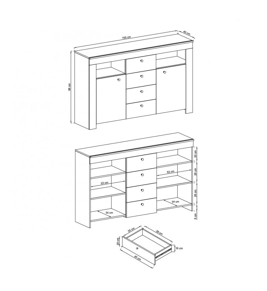 Rene Sideboard Cabinet-Living Sideboard Cabinet