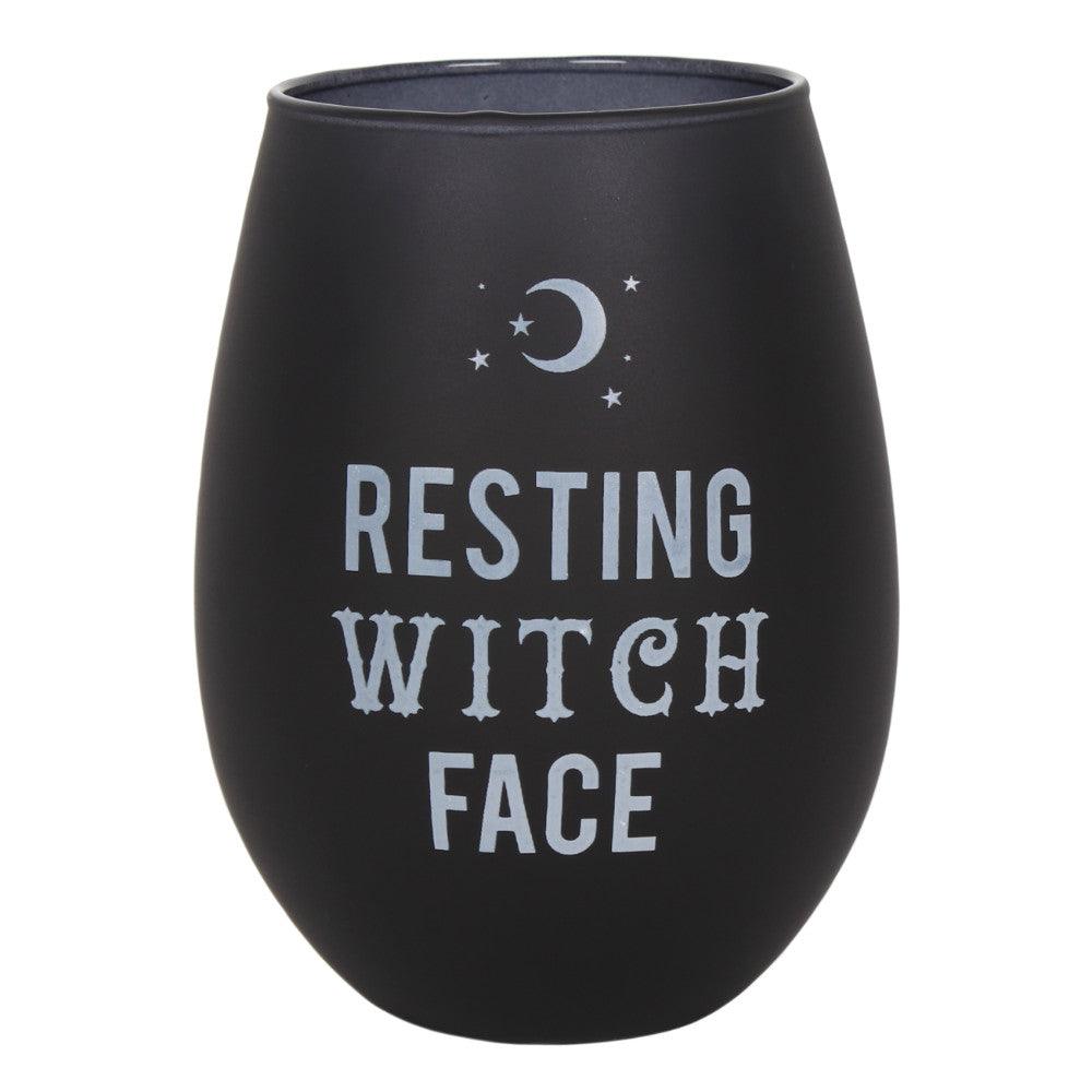 Resting Witch Face Stemless Wine Glass - £12.99 - Drinkware 