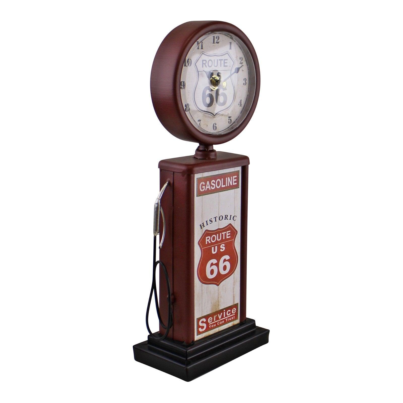 Retro Gas Pump Clock, Red 13x34cm-Freestanding Clocks
