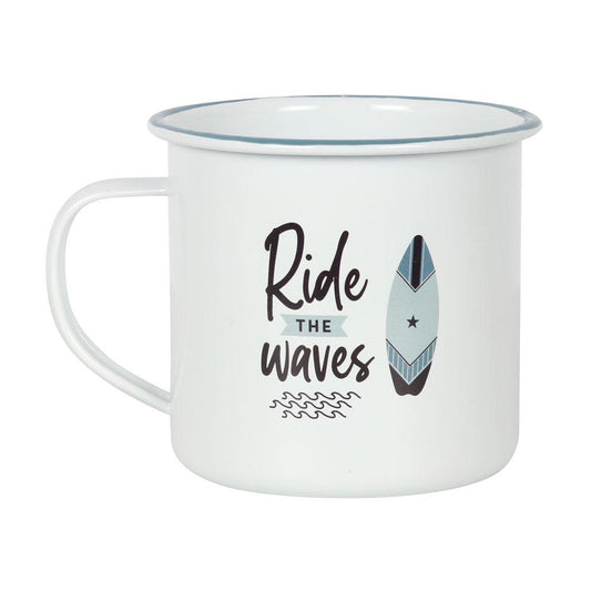 Ride The Waves Enamel Mug - £9.0 - Mugs Cups 