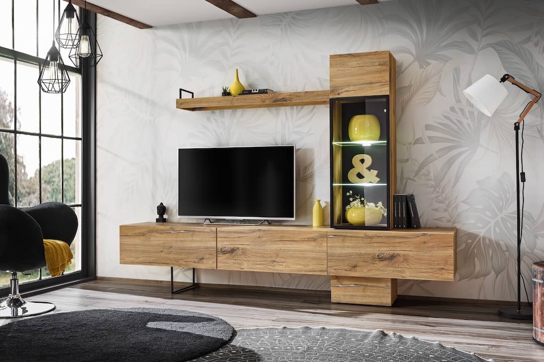 Rise TV Entertainment Unit - Oak Flagstaff / 240cm - Wall