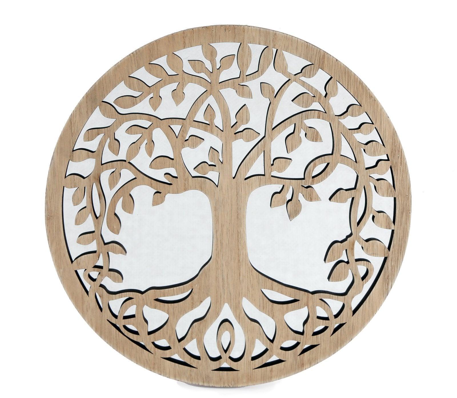 Round Cut Out Tree Of Life Mirror 35cm-