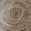 Round Jute and Recycle Denim Rug - 150 cm-Rugs