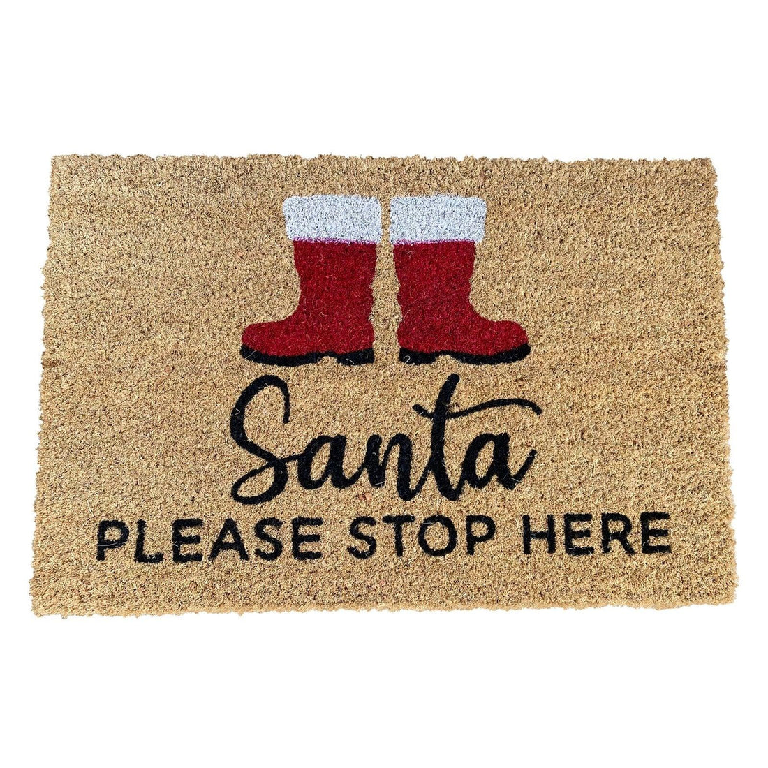 Santa Stop Here Doormat Boots - £25.99 - Christmas Doormats 