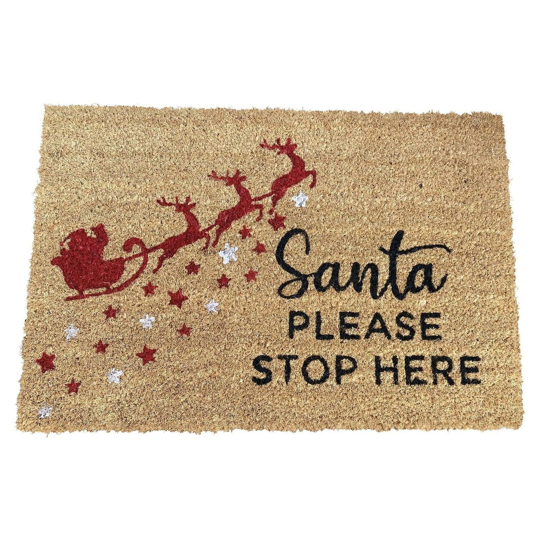 Santa Stop Here Doormat Sleigh - £25.99 - Christmas Doormats 