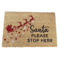 Santa Stop Here Doormat Sleigh-Christmas Doormats