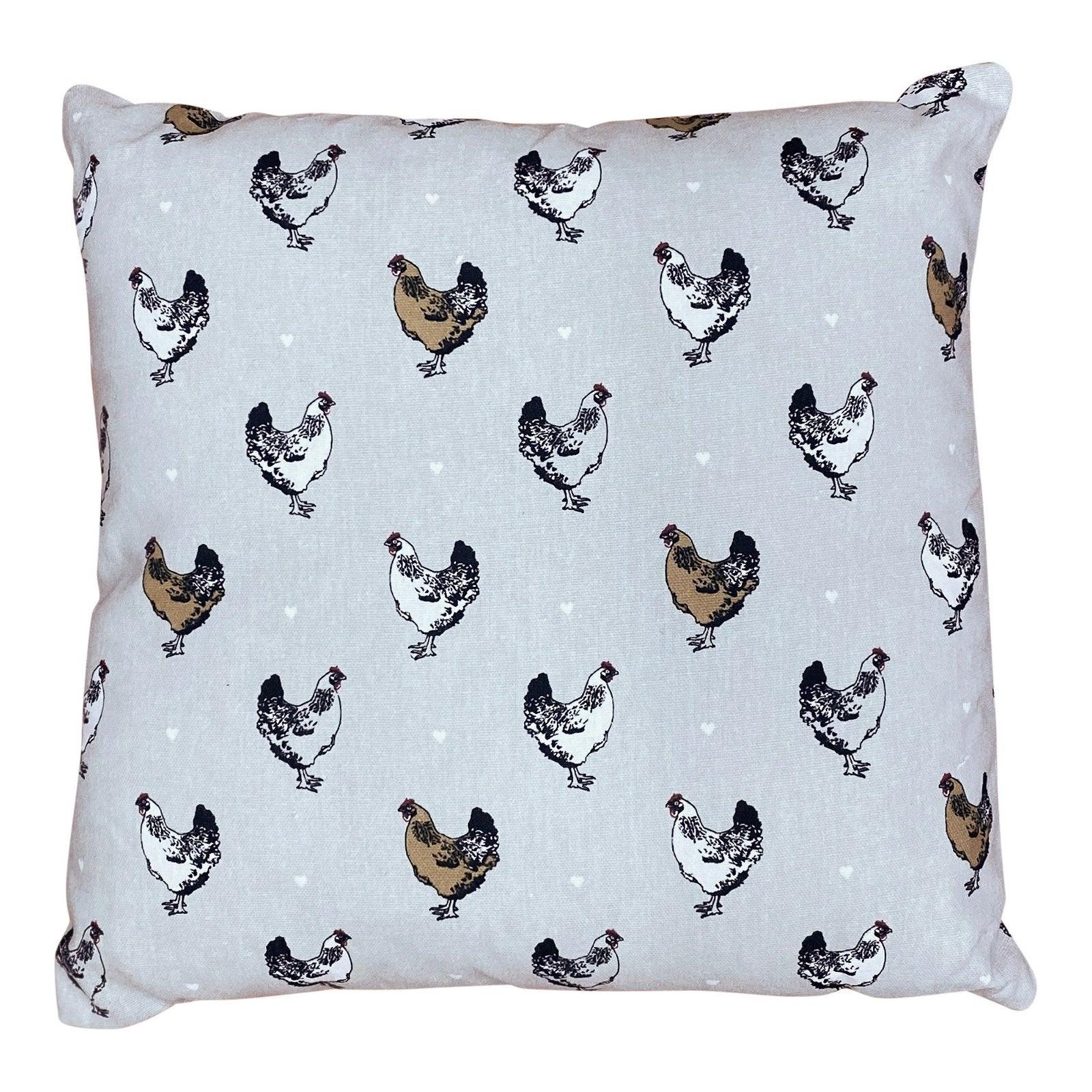 Scatter Cushion With A Chicken Print Design-Throw Pillows
