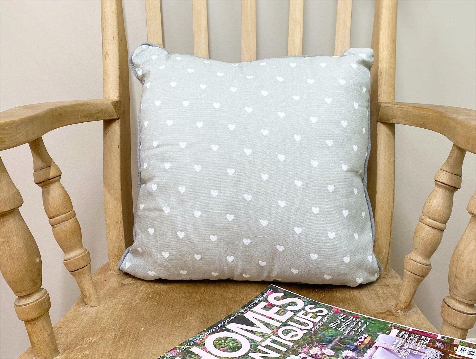 Scatter Cushion With A Grey Heart Print Design 37cm - £26.99 - Throw Pillows 