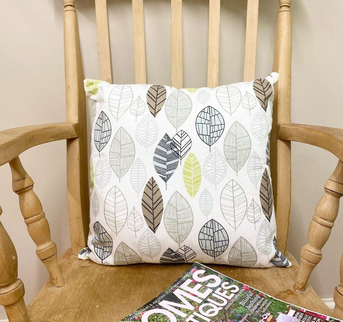 Scatter Cushion With Contemporary Green Leaf Print Design 37cm - £25.99 - Throw Pillows 