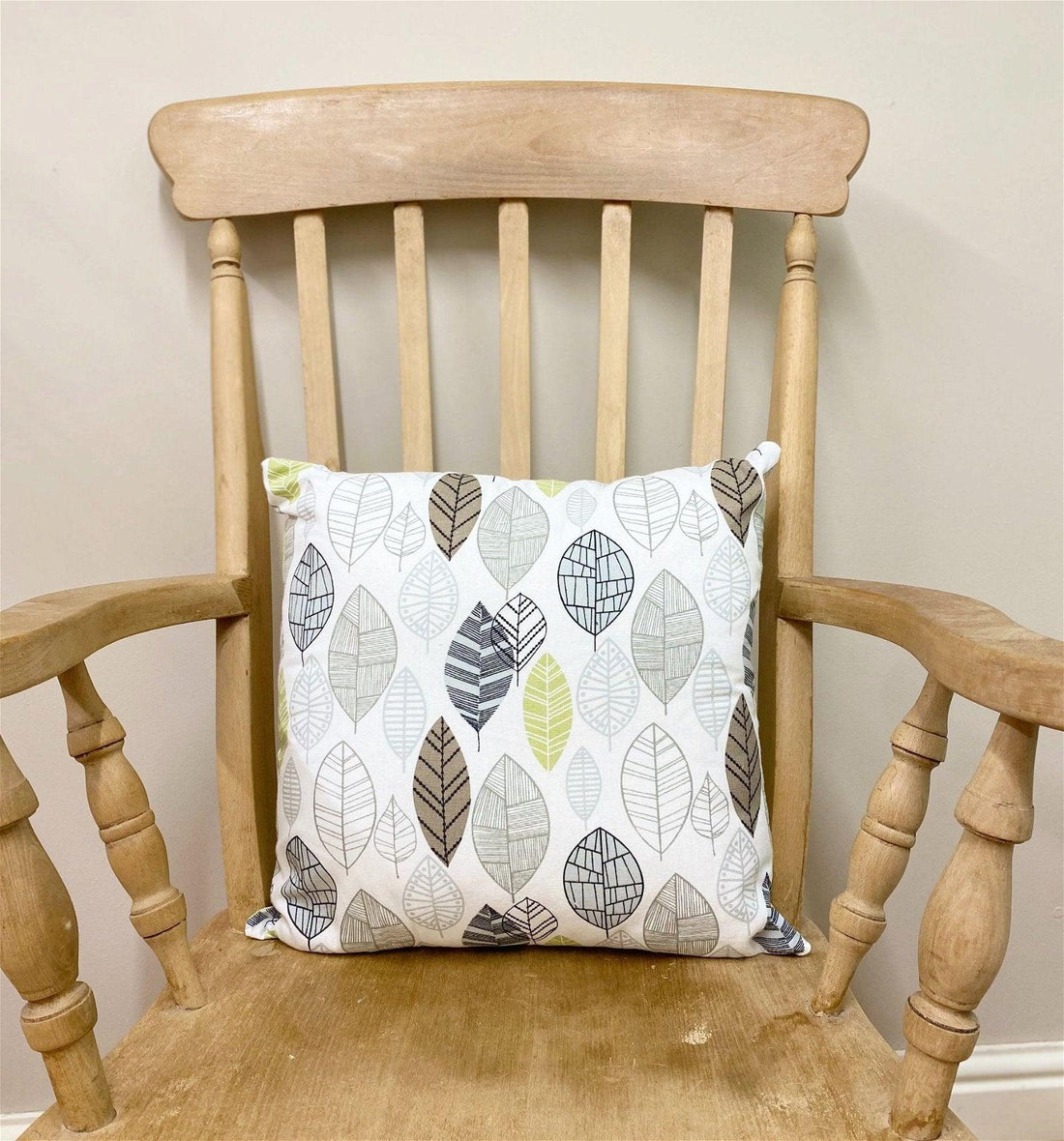 Scatter Cushion With Contemporary Green Leaf Print Design 37cm - £25.99 - Throw Pillows 