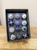 Set Of 12 Ceramic Blue Round Knobs - £53.99 - Doorknobs 