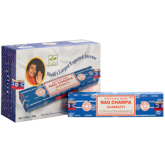 Set of 12 Packets of 40g Sai Baba Nagchampa Incense Sticks - £35.99 - Incense Sticks, Cones 
