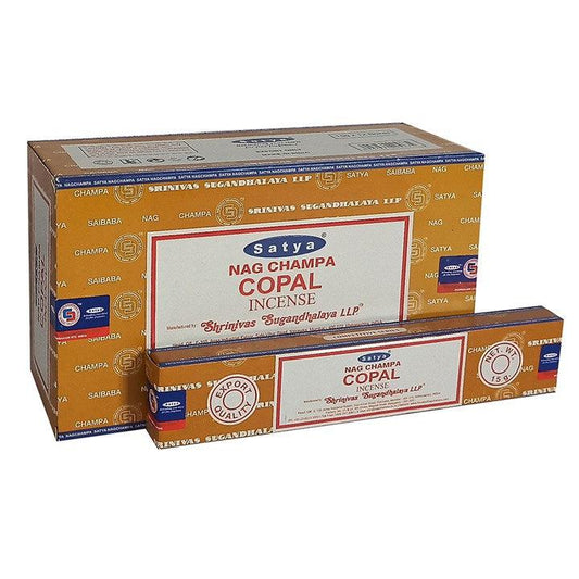 Set of 12 Packets of Copal Incense Sticks by Satya - £17.99 - Incense Sticks, Cones 