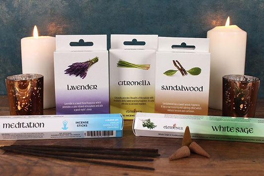 Set of 12 Packets of Elements Citronella Incense Cones-Elements