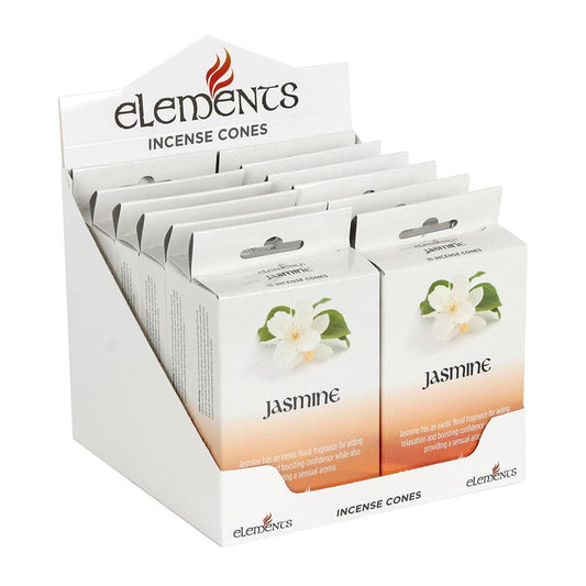 Set of 12 Packets of Elements Jasmine Incense Cones - £13.5 - Elements 