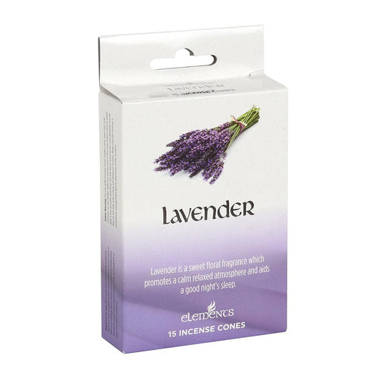 Set of 12 Packets of Elements Lavender Incense Cones-Elements