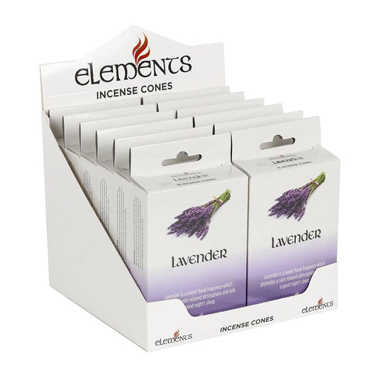 Set of 12 Packets of Elements Lavender Incense Cones - £13.5 - Elements 