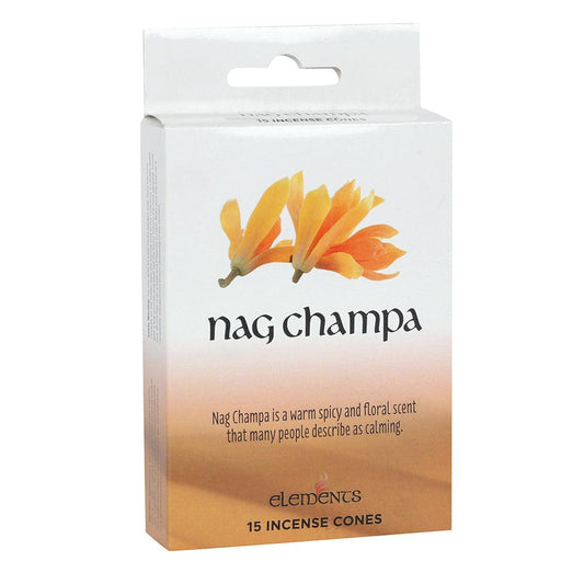 Set of 12 Packets of Elements Nag Champa Incense Cones-Elements