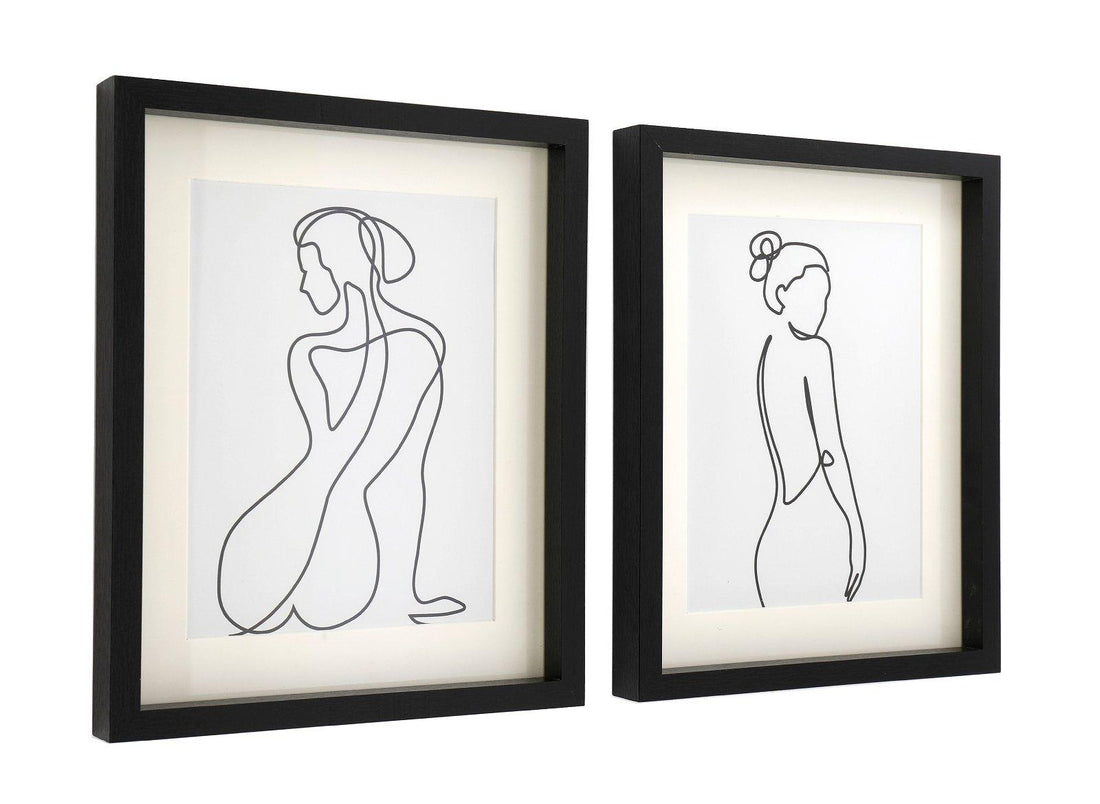 Set of 2 Black Framed Prints of Silhouettes - £20.99 - Pictures 