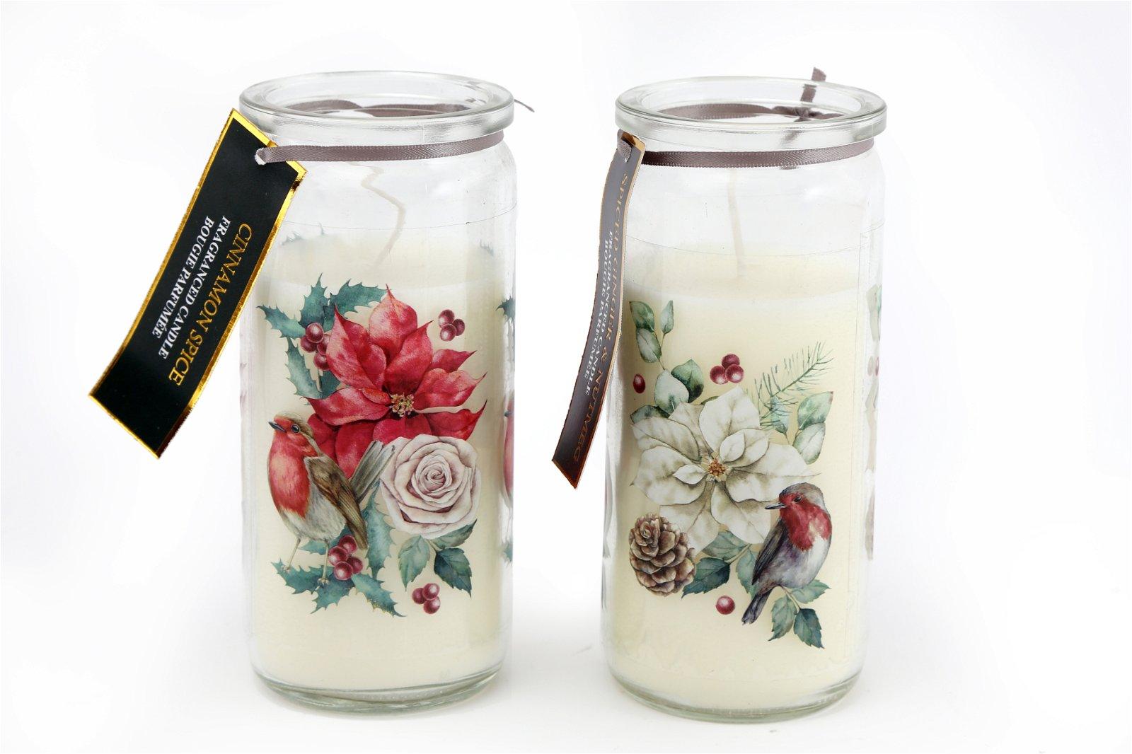 Set Of 2 Botanical Tube Candle 14cm-Christmas Candles & Fragrance