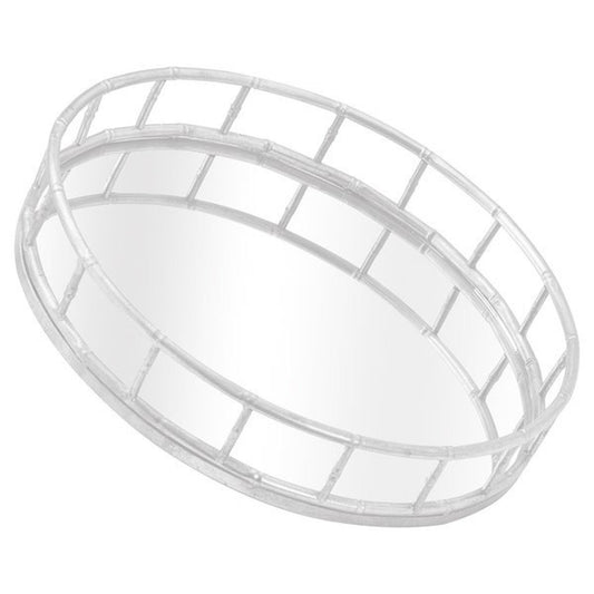 Set Of 2 Detailed Silver Circular Trays-Gifts & Accessories > Trays