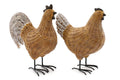 Set of 2 Rattan Chicken Ornaments-Ornaments