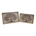 Set Of 2 Tree Of Life Wooden Trays-Trays & Chopping Boards