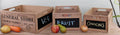 Set Of 3 General Store Chalkboard Storage Crates-Storage Baskets