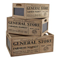 Set Of 3 General Store Chalkboard Storage Crates-Storage Baskets