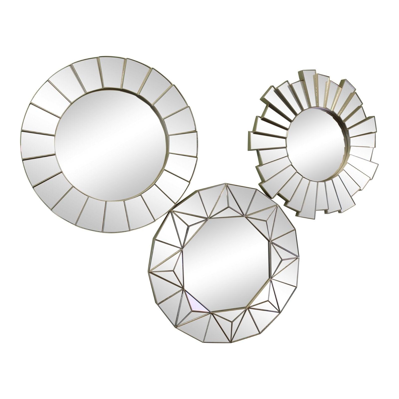 Set of 3 Geometric Style Mirrors-Mirrors